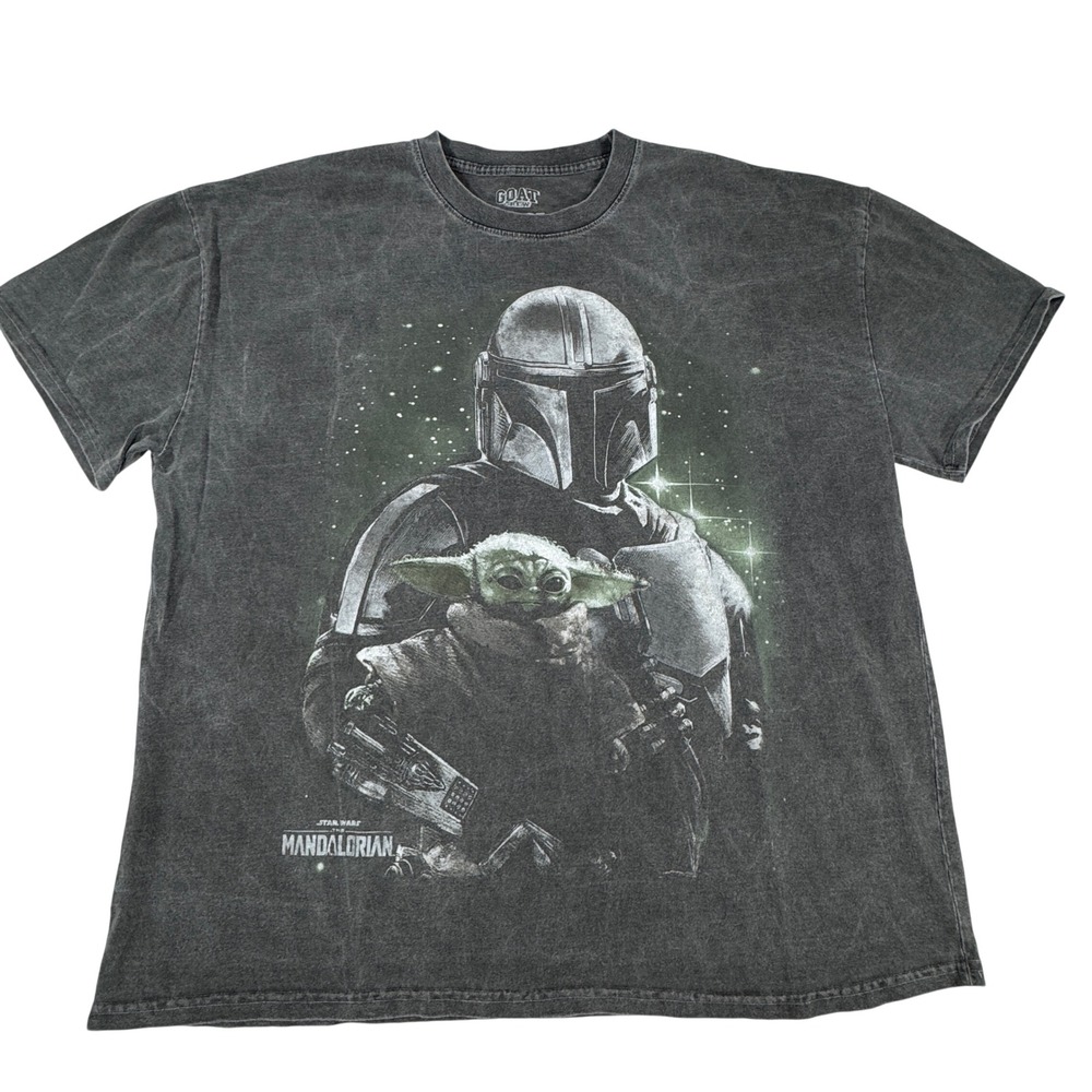 Goat Crew Star Wars The Mandalorian Grogu Acid Wash T-Shirt Men's L Oversized